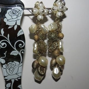 BUNDLE ONLY! - Vintage Long Dangle Clip On Earring